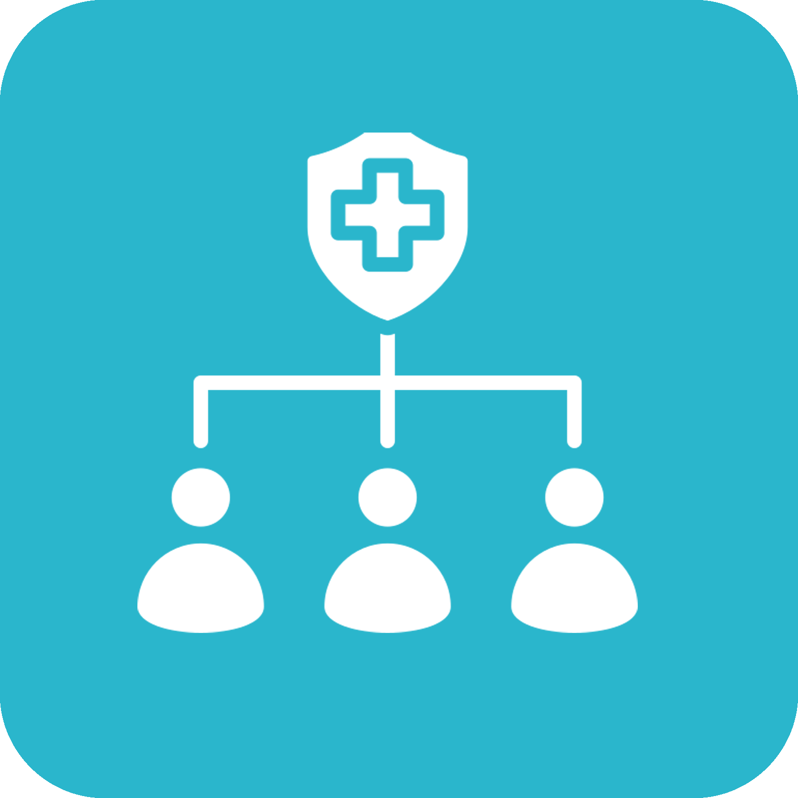Blue and white icon depicting medial referrals of patients